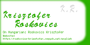krisztofer roskovics business card